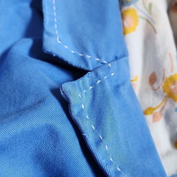 Old Navy Womens Blue Single Button Blazer Size XL Pockets Distressed 3/4 Sleeves - Picture 11 of 15